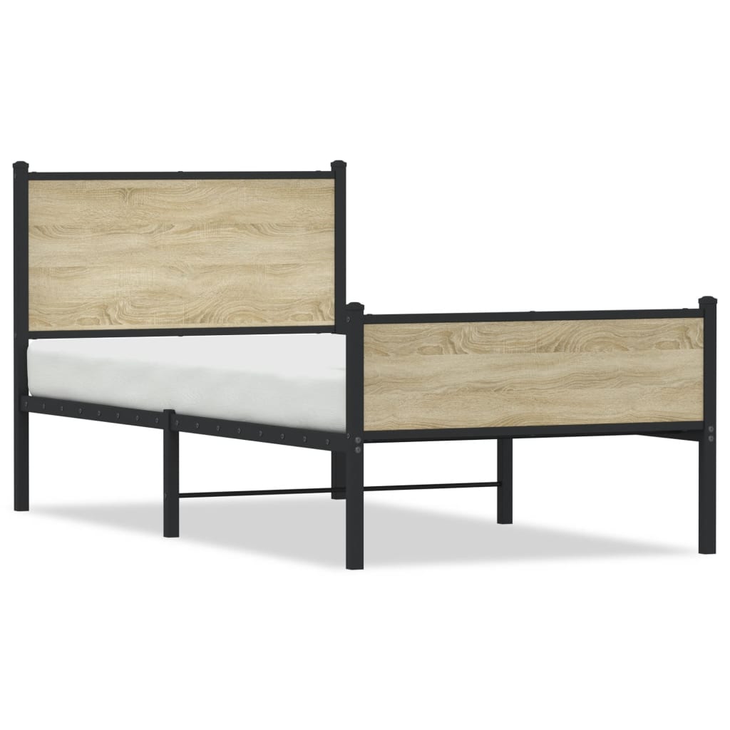 Metalni okvir kreveta bez madraca boja hrasta sonome 90x200 cm