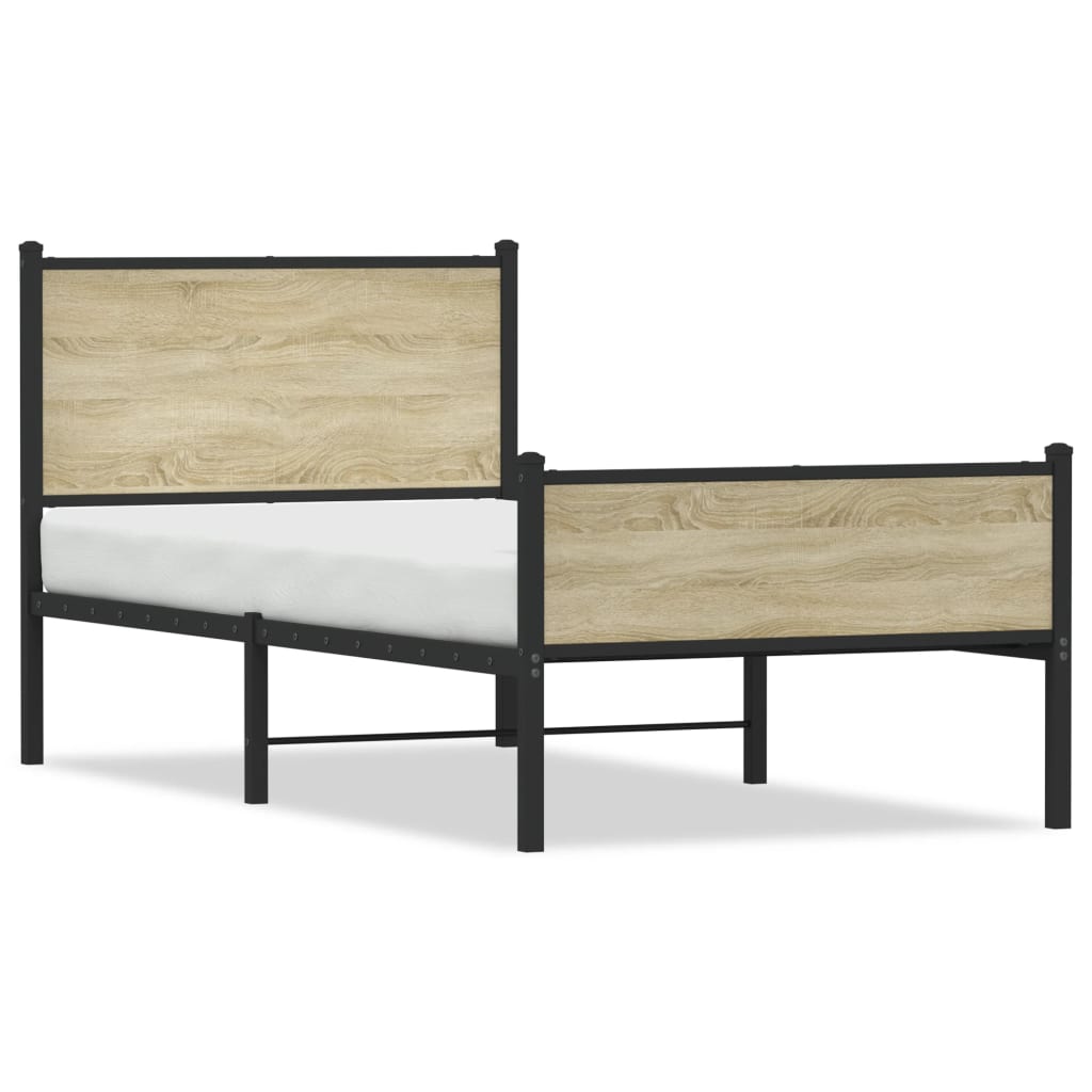 Metalni okvir kreveta bez madraca boja hrasta sonome 100x200 cm