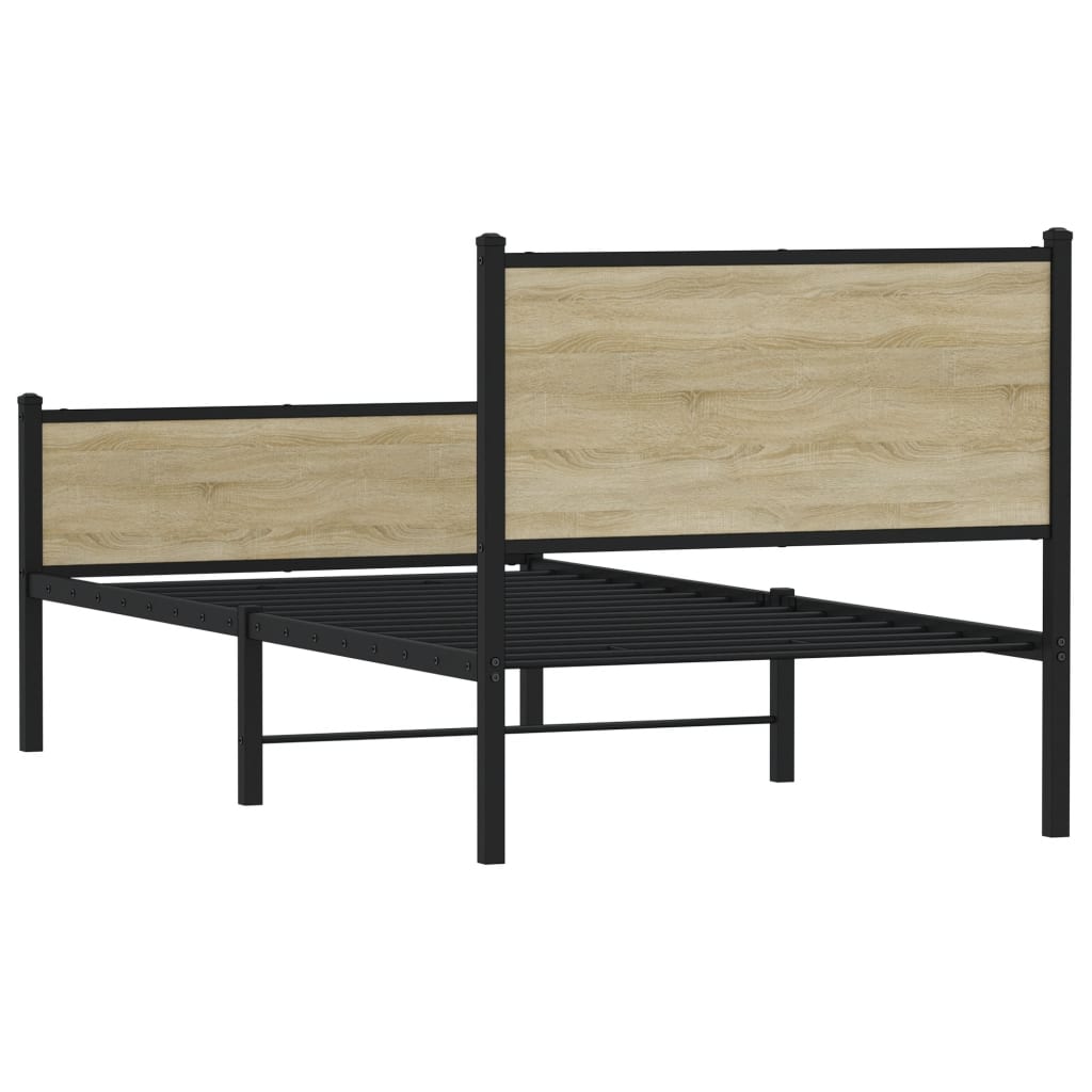 Metalni okvir kreveta bez madraca boja hrasta sonome 100x200 cm
