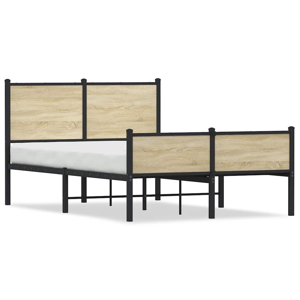 Metalni okvir kreveta bez madraca boja hrasta sonome 120x190 cm