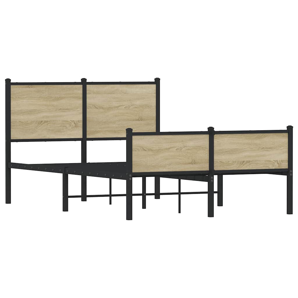 Metalni okvir kreveta bez madraca boja hrasta sonome 120x200 cm
