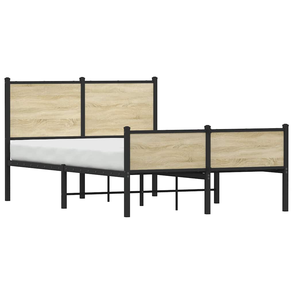 Metalni okvir kreveta bez madraca boja hrasta sonome 120x200 cm