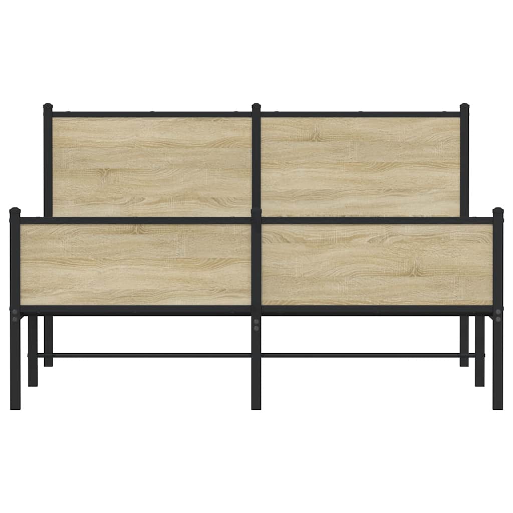 Metalni okvir kreveta bez madraca boja hrasta sonome 137x190 cm