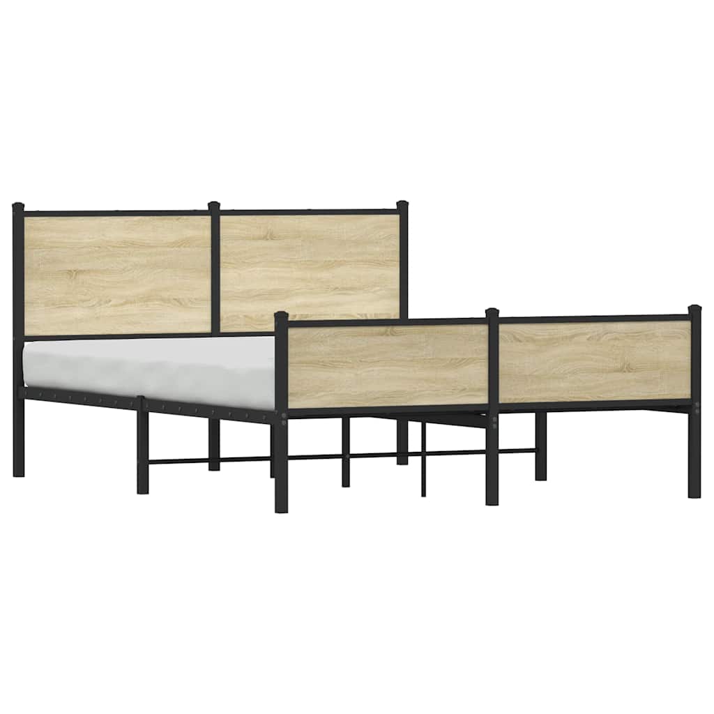 Metalni okvir kreveta bez madraca boja hrasta sonome 140x200 cm