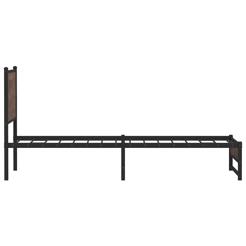 Metalni okvir kreveta bez madraca smeđi hrast 100x200 cm