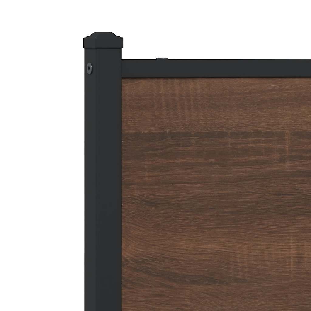 Metalni okvir kreveta bez madraca smeđi hrast 100x200 cm