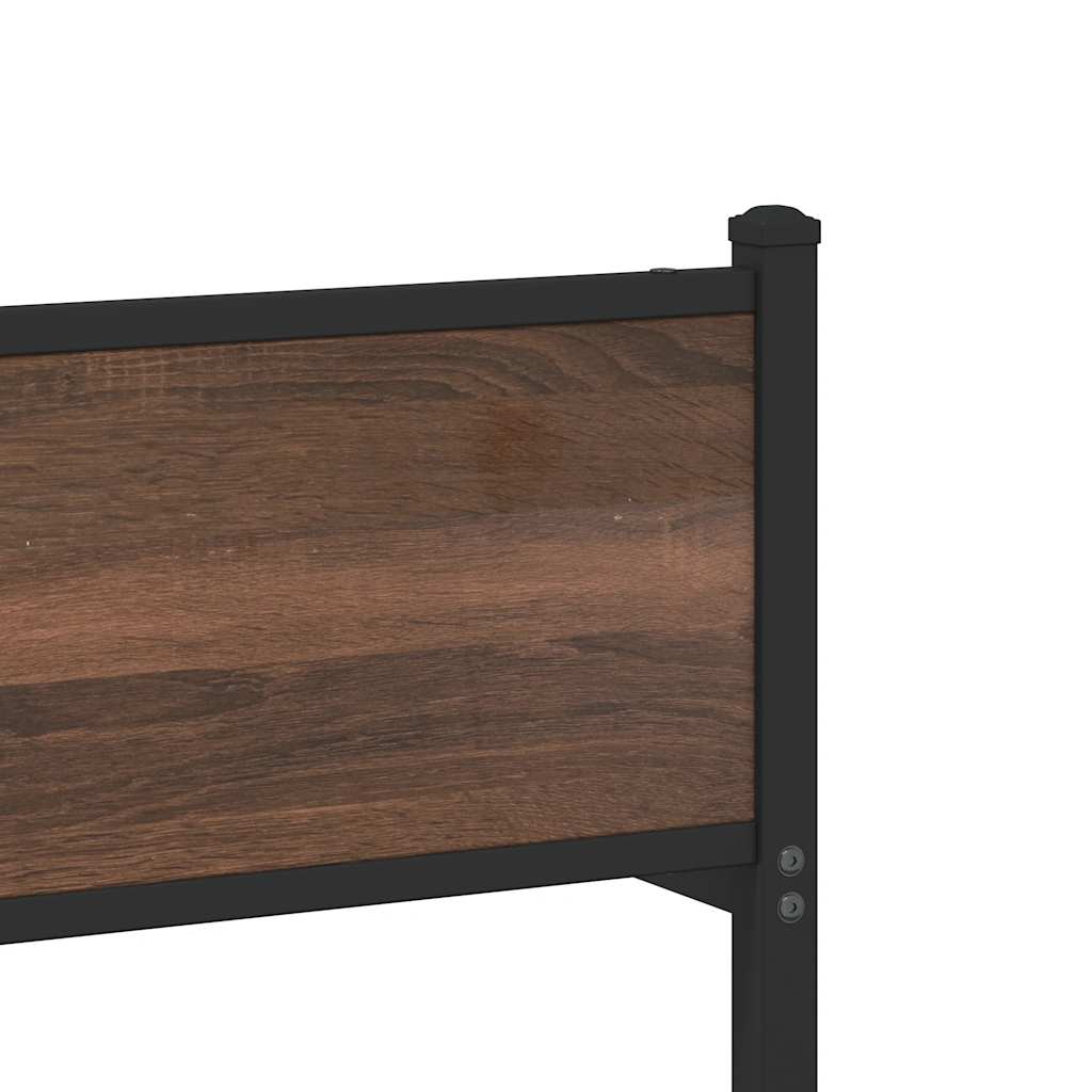 Metalni okvir kreveta bez madraca smeđi hrast 120x200 cm