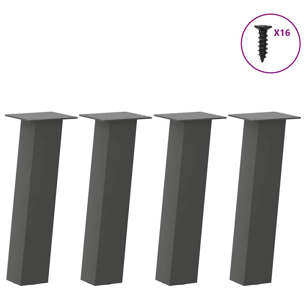 Noge za klub stolić 4 kom antracit 42 cm čelik