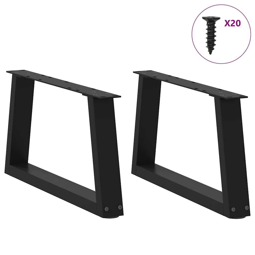 Noge za klub stolić V-oblika 2 kom Crne 50 x (30-31,3) cm Čelik