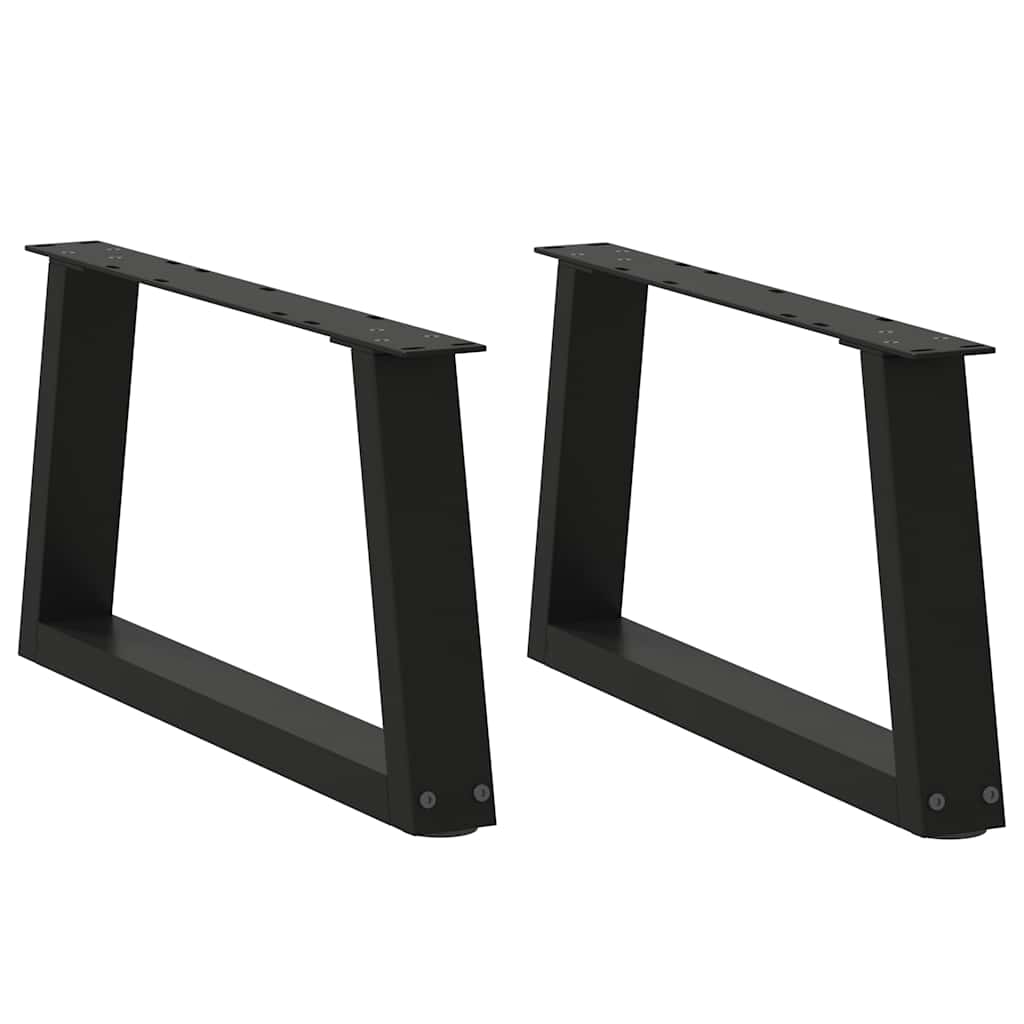 Noge za klub stolić V-oblika 2 kom Crne 60 x (30-31,3) cm Čelik