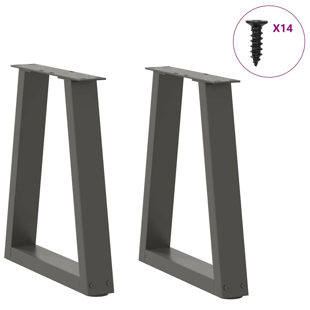 Noge za klub stolić V-oblika 2 kom antracit 38 x (42-43,3) cm čelik