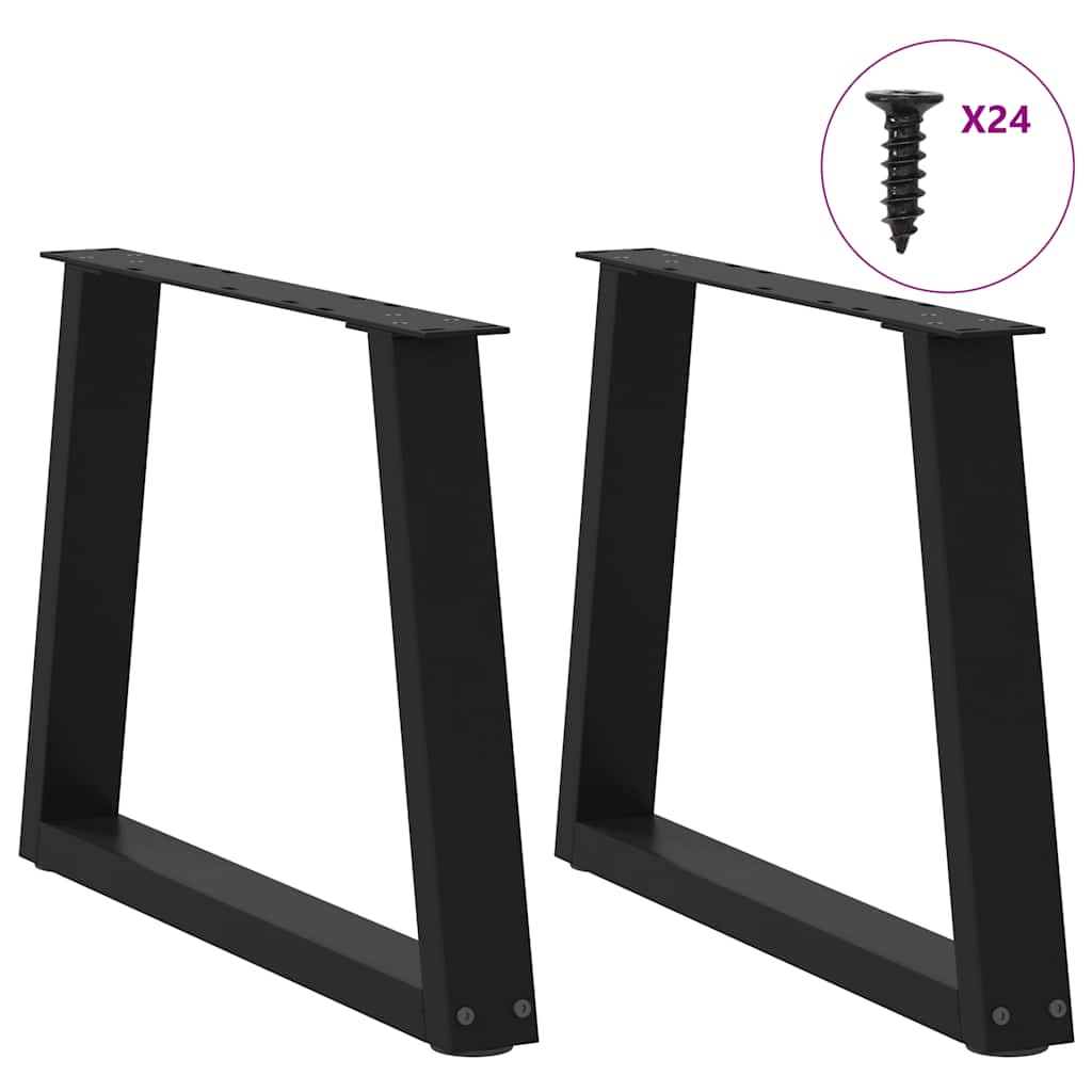 Noge za klub stolić V-oblika 2 kom Crne 60 x (42-43,3) cm Čelik