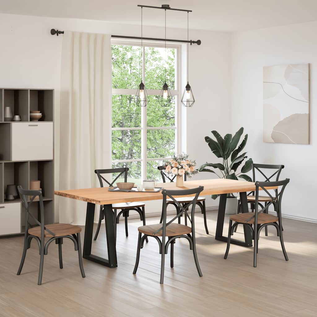 Noge za blagovaonski stol V-oblik 2 kom Crne 50x(72-73,3) cm Čelik