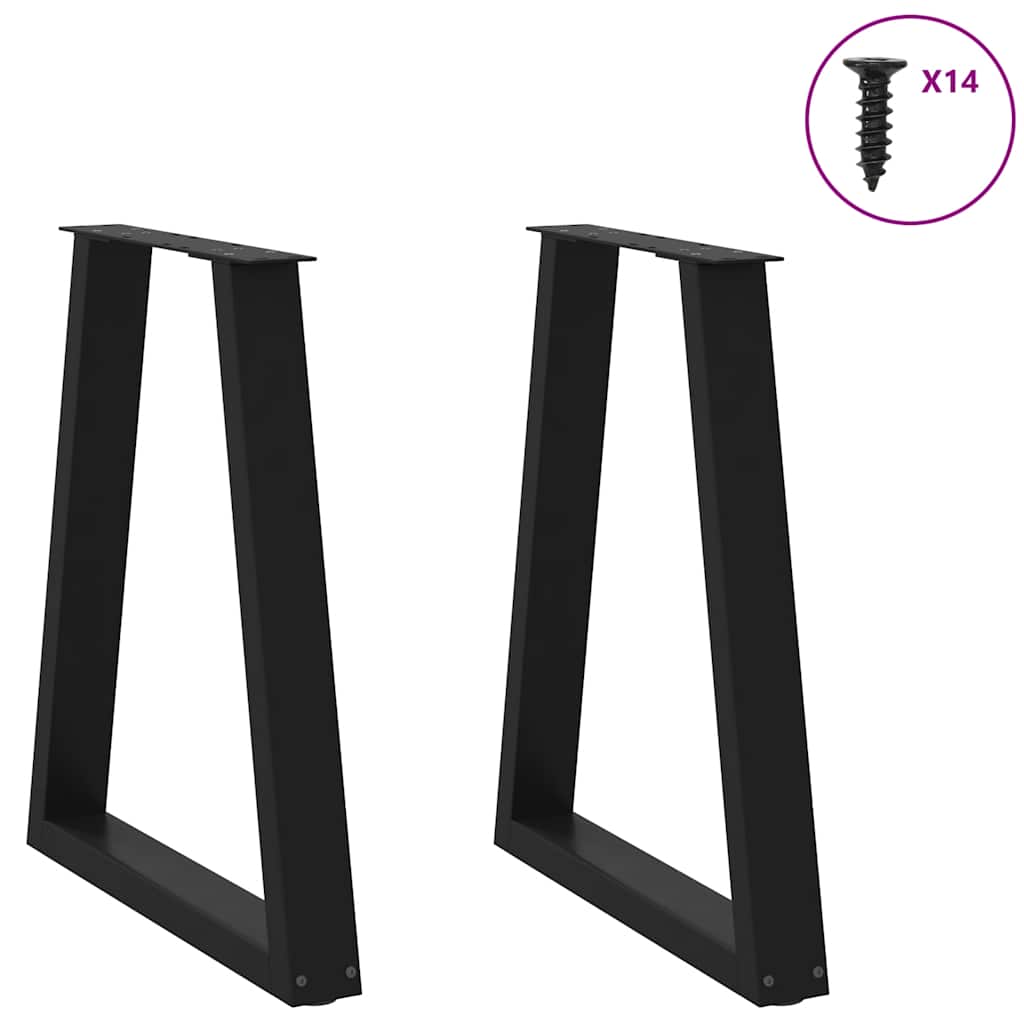 Noge za blagovaonski stol V-oblik 2 kom Crne 50x(72-73,3) cm Čelik