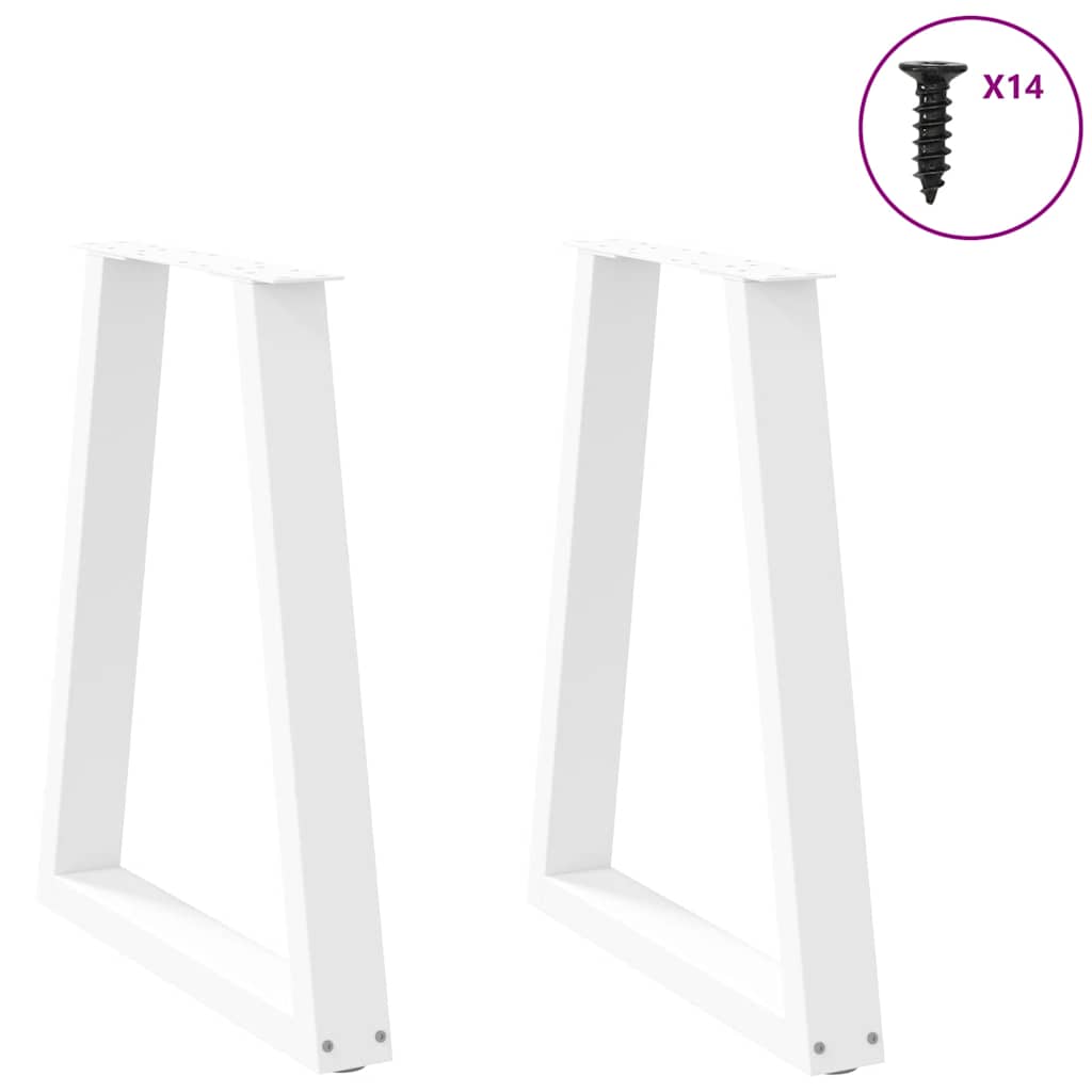 Noge za blagovaonski stol V-oblik 2 kom Bijele 50x(72-73,3) cm Čelik