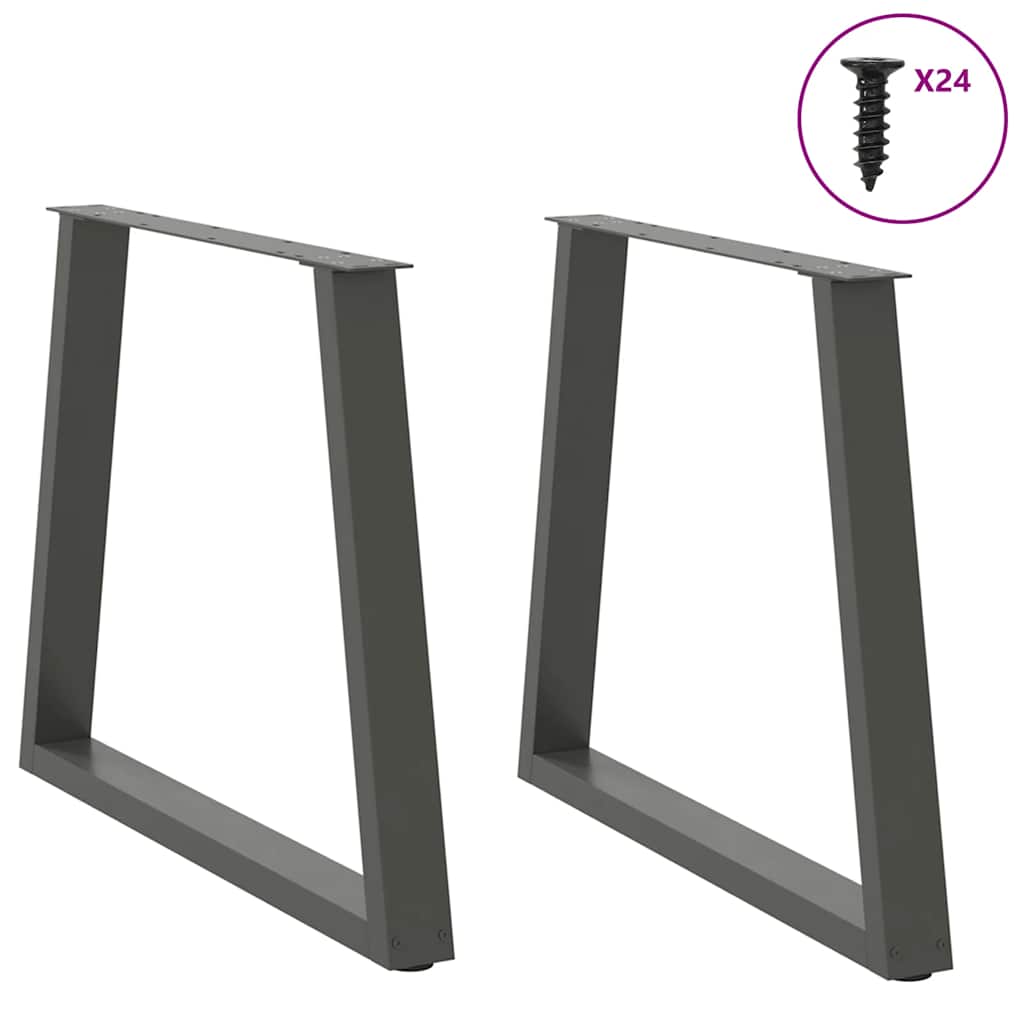 Noge za blagovaonski stol V-oblika 2 kom antracit 70 x (72-73,3) cm čelik