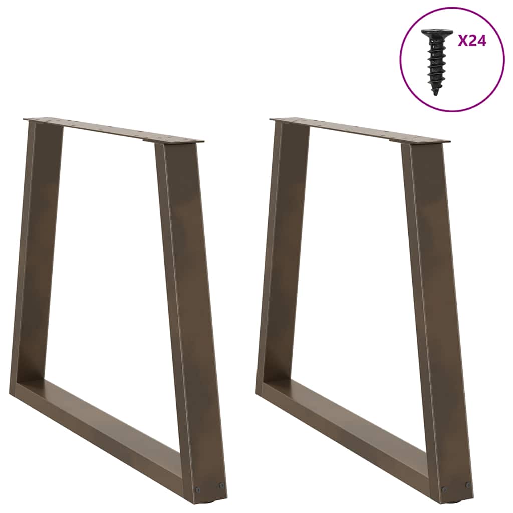 Noge za blagovaonski stol V-oblik 2 kom Prirodni čelik 80 x (72-73,3) cm Čelik