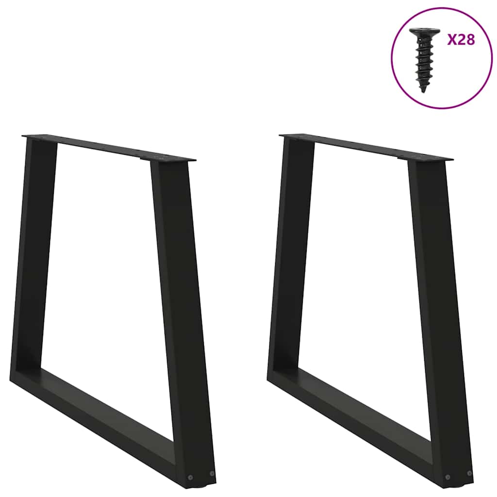 Noge za blagovaonski stol V-oblika 2 kom Crne 90 x (72-73,3) cm Čelik