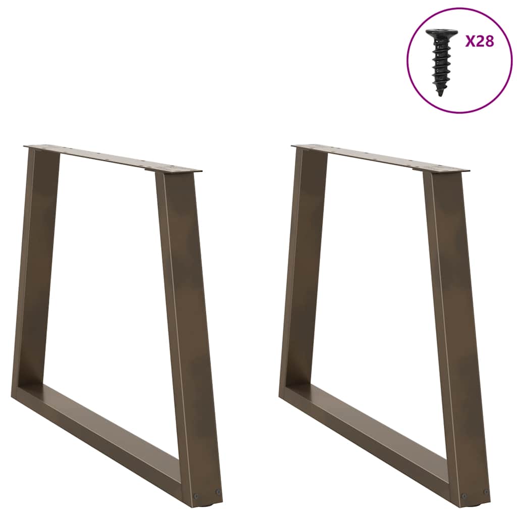 Noge za blagovaonski stol V-oblik 2 kom Prirodni čelik 100 x (72-73,3) cm Čelik