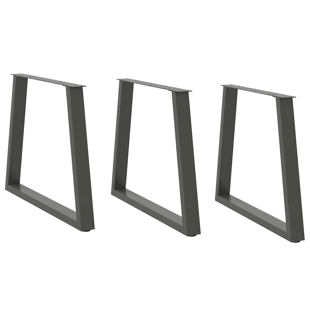 Noge za blagovaonski stol V-oblika 3 kom antracit 70 x (72-73,3) cm čelik