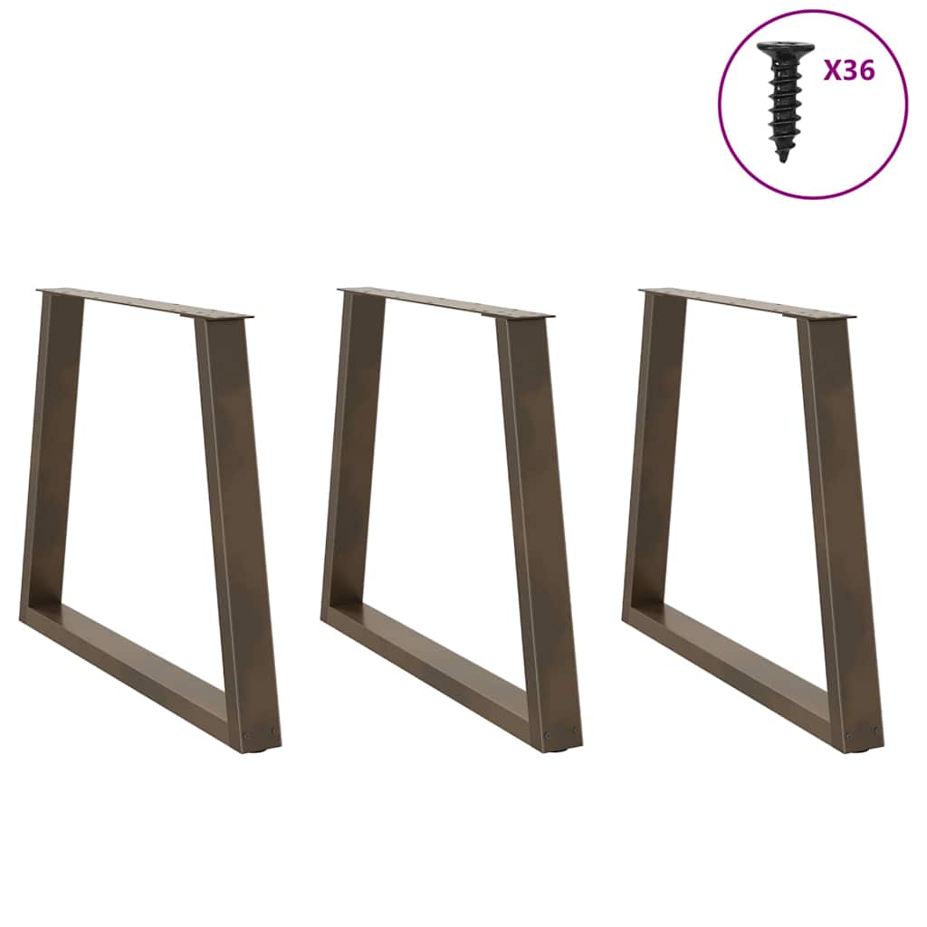 Noge za blagovaonski stol V-oblik 3 kom Prirodni čelik 70 x (72-73,3) cm Čelik