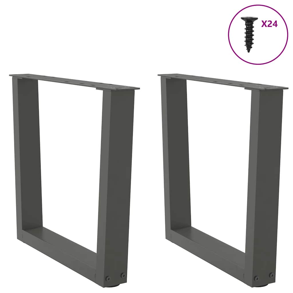 Noge za klub stolić V-oblika 2 kom antracit 50 x (42-43,3) cm čelik
