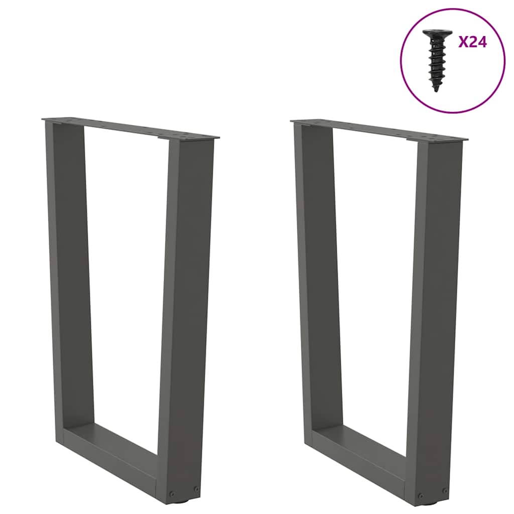 Noge za blagovaonski stol V-oblika 2 kom antracit 60 x (72-73,3) cm čelik
