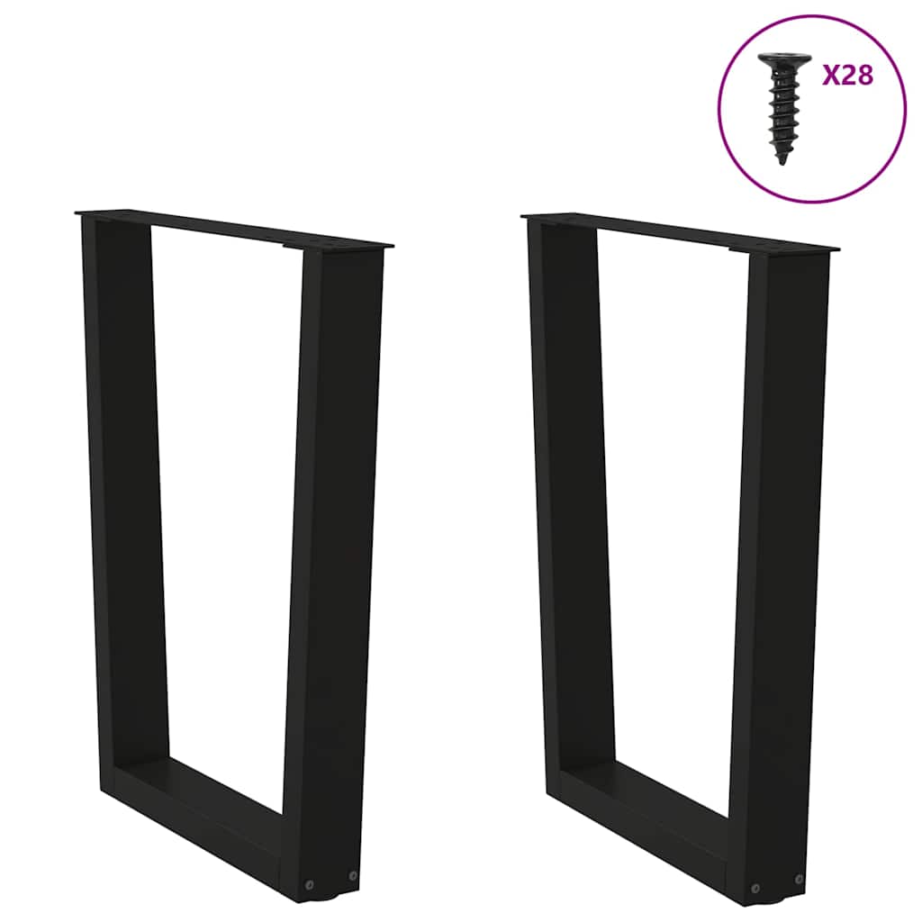 Noge za blagovaonski stol V-oblika 2 kom Crne 70 x (72-73,3) cm Čelik