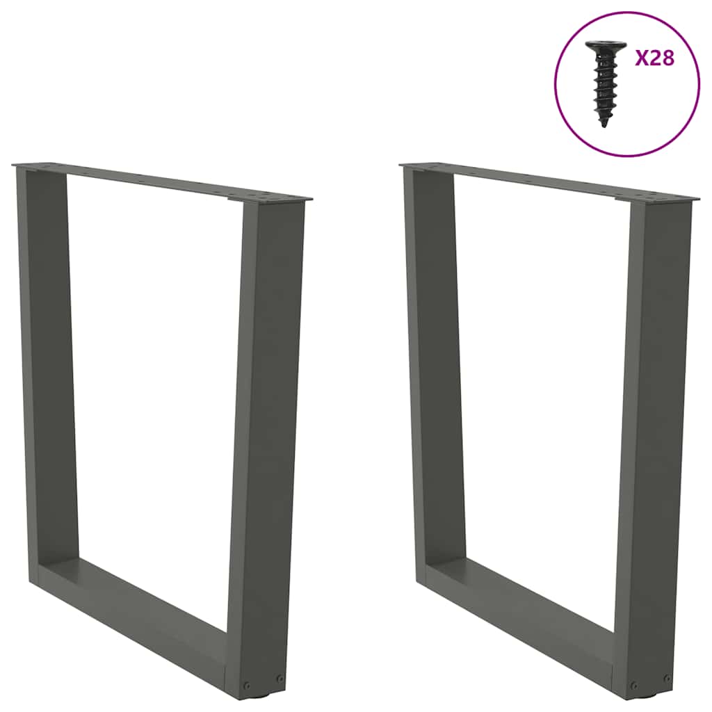 Noge za blagovaonski stol V-oblika 2 kom antracit 80 x (72-73,3) cm čelik