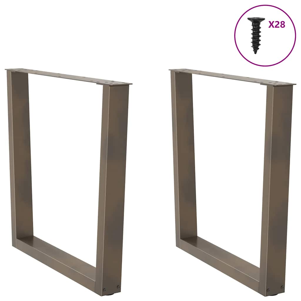 Noge za blagovaonski stol V-oblik 2 kom Prirodni čelik 80 x (72-73,3) cm Čelik