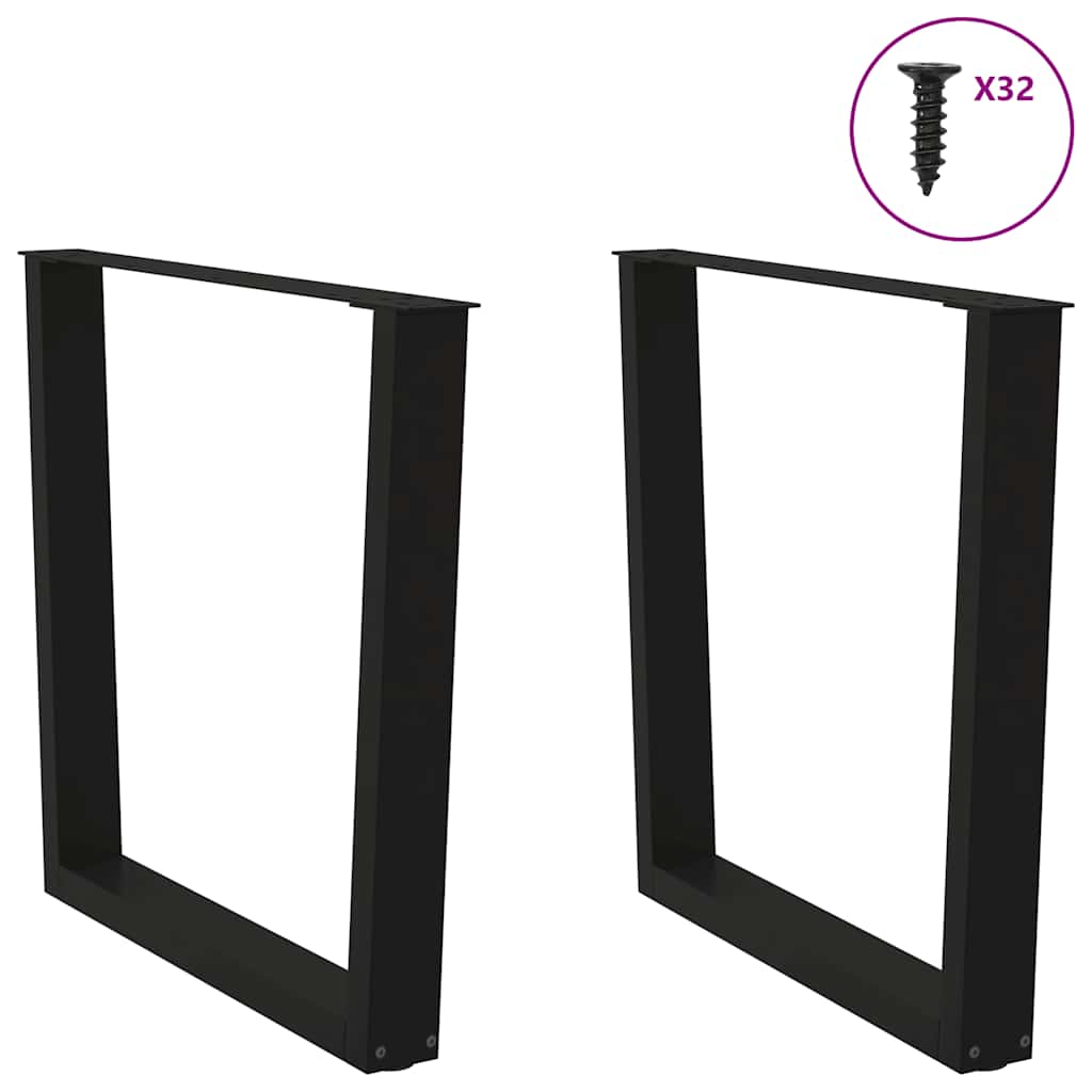 Noge za blagovaonski stol V-oblika 2 kom Crne 90 x (72-73,3) cm Čelik