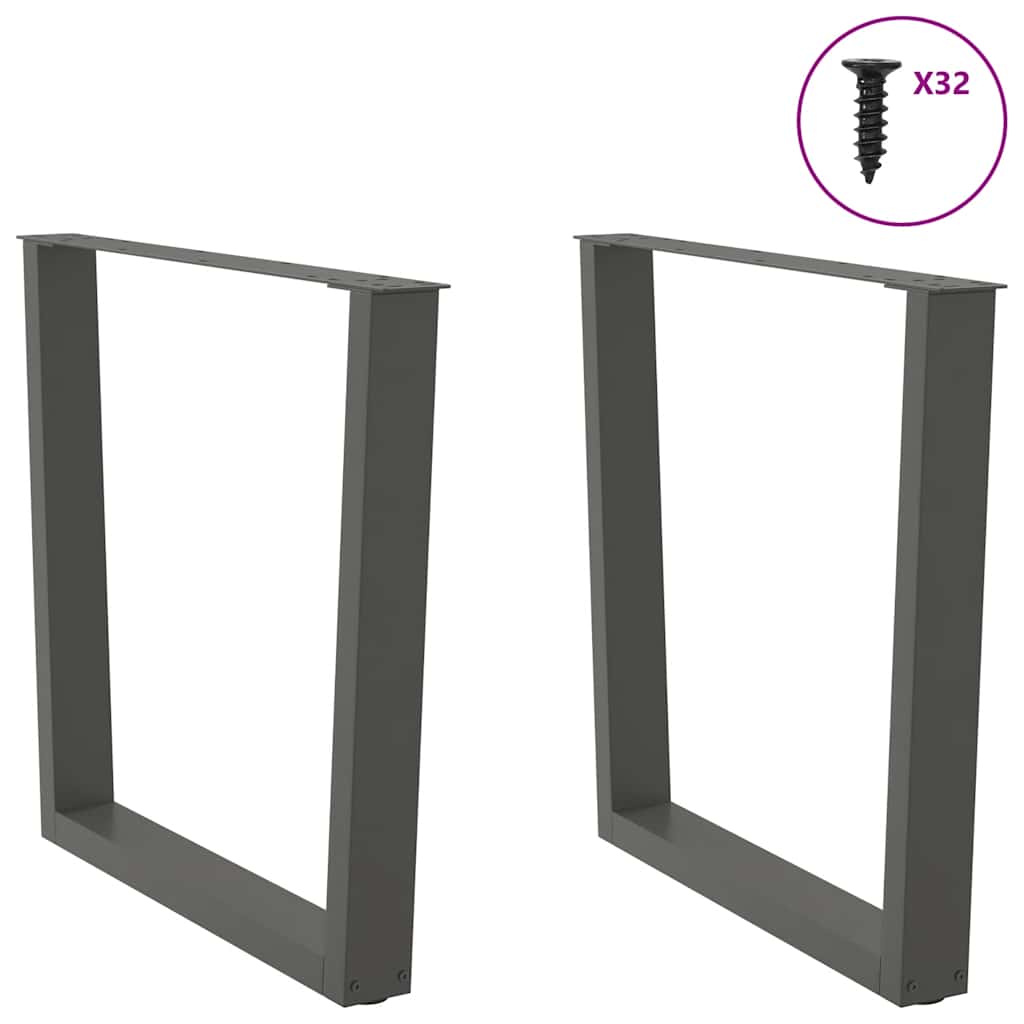 Noge za blagovaonski stol V-oblika 2 kom antracit 90 x (72-73,3) cm čelik