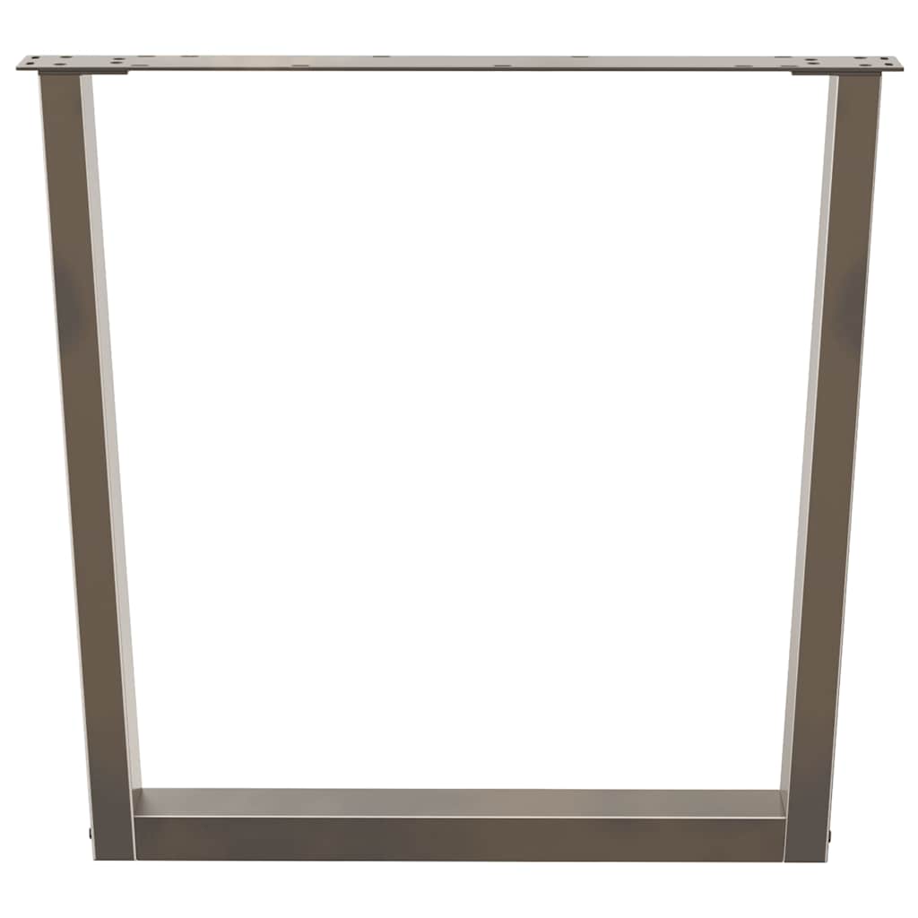 Noge za blagovaonski stol V-oblik 2 kom Prirodni čelik 90 x (72-73,3) cm Čelik