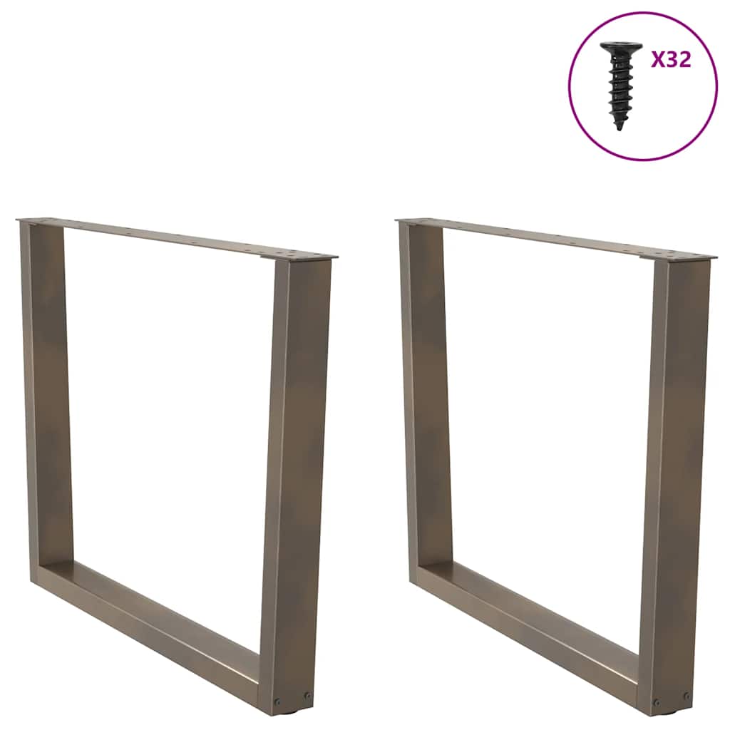 Noge za blagovaonski stol V-oblik 2 kom Prirodni čelik 100 x (72-73,3) cm Čelik