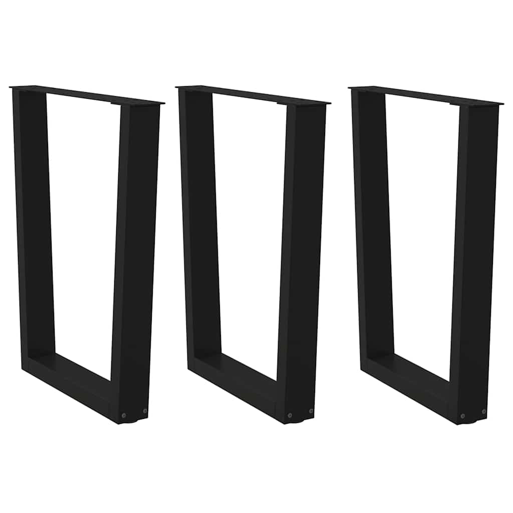 Noge za blagovaonski stol V-oblik 3 kom Crne 70 x (72-73,3) cm Čelik