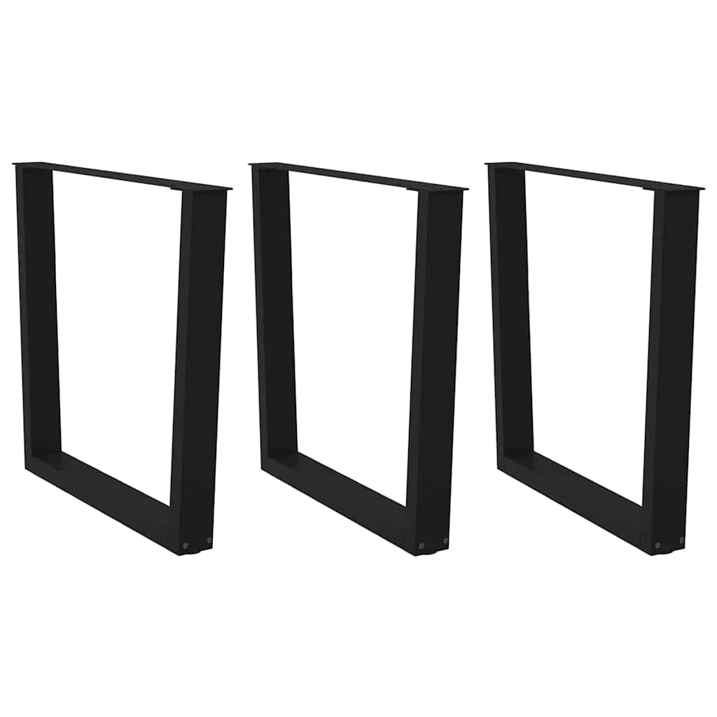 Noge za blagovaonski stol V-oblik 3 kom Crne 80 x (72-73,3) cm Čelik
