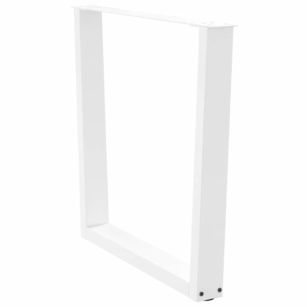 Noge za blagovaonski stol V-oblika 3 kom Bijele 90 x (72-73,3) cm Čelik