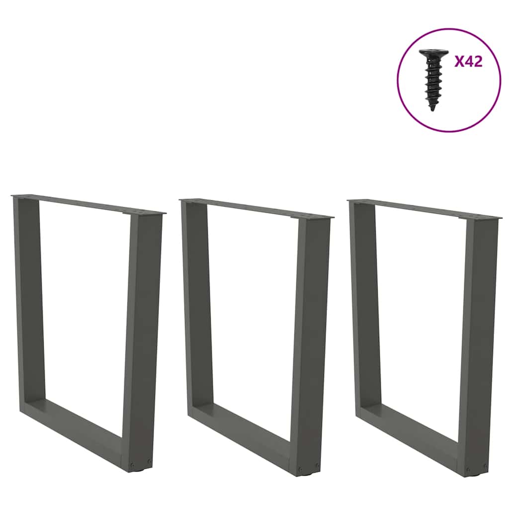 Noge za blagovaonski stol V-oblika 3 kom antracit 90 x (72-73,3) cm čelik