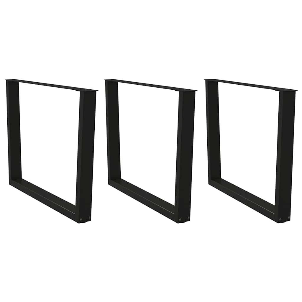Noge za blagovaonski stol V-oblik 3 kom Crne 100 x (72-73,3) cm Čelik
