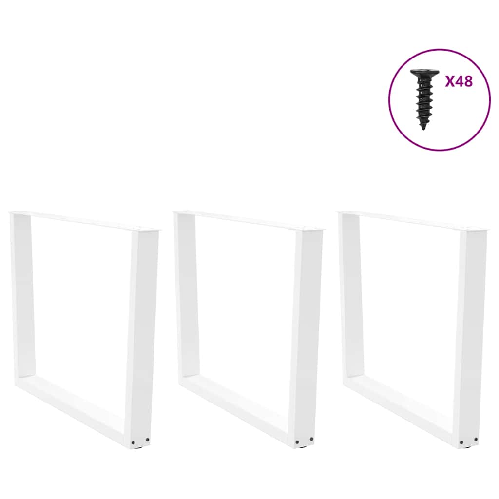 Noge za blagovaonski stol V-oblik 3 kom Bijele 100 x (72-73,3) cm Čelik