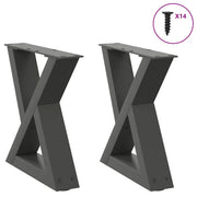 Noge za klub stolić 2 kom. antracit 30 x (30-31,3) cm čelik
