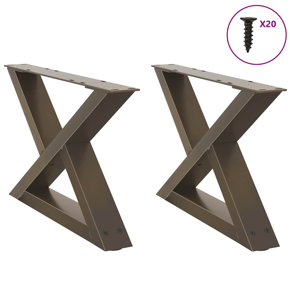 Noge za klub stolić 2 kom. Prirodni čelik 50 x (30-31,3) cm Čelik