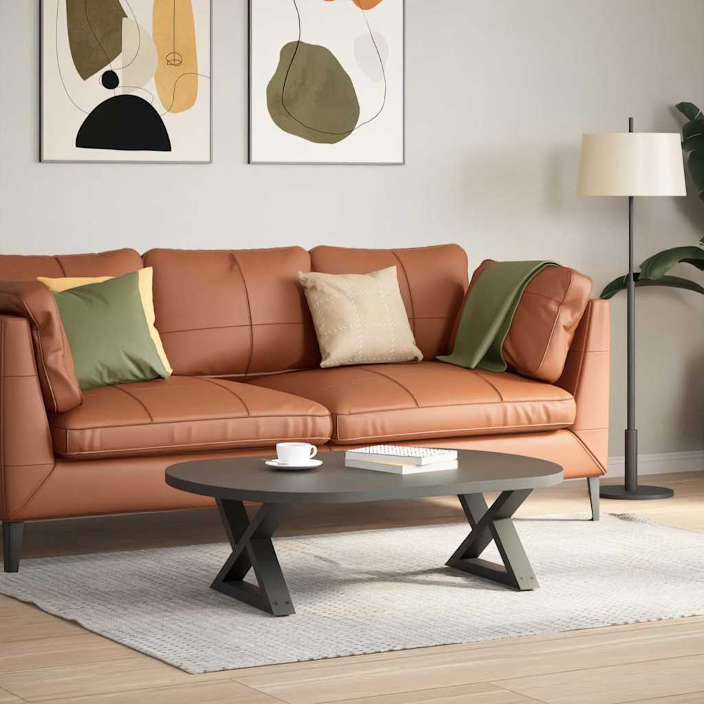 Noge za klub stolić 2 kom. antracit 60 x (30-31,3) cm čelik