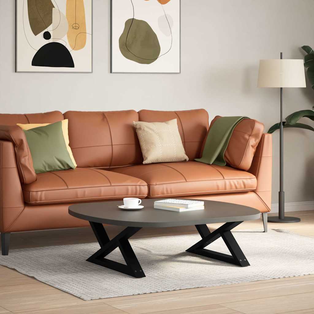 Noge za klub stolić 2 kom Crne 70 x (30-31,3) cm Čelične