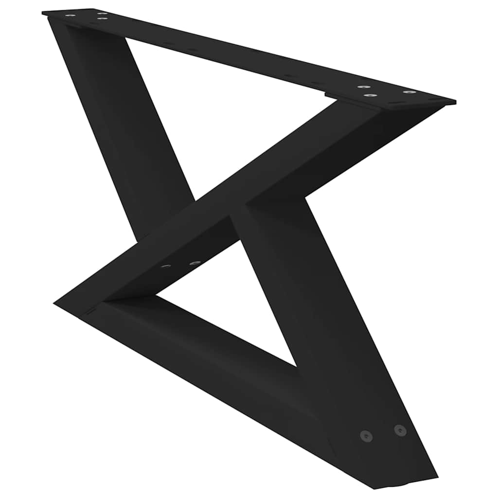 Noge za klub stolić 2 kom Crne 70 x (30-31,3) cm Čelične
