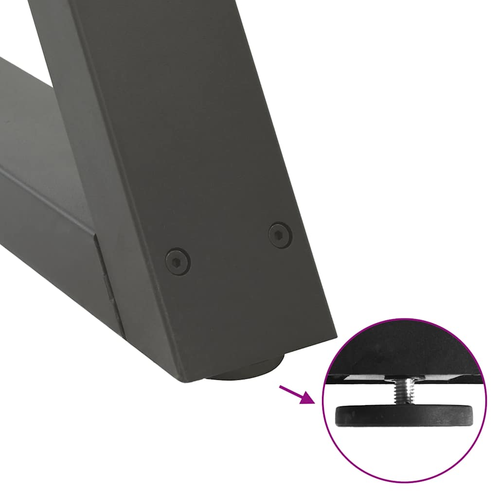 Noge za klub stolić 2 kom. antracit 70 x (30-31,3) cm čelik