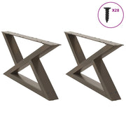 Noge za klub stolić 2 kom. Prirodni čelik 70 x (30-31,3) cm Čelik