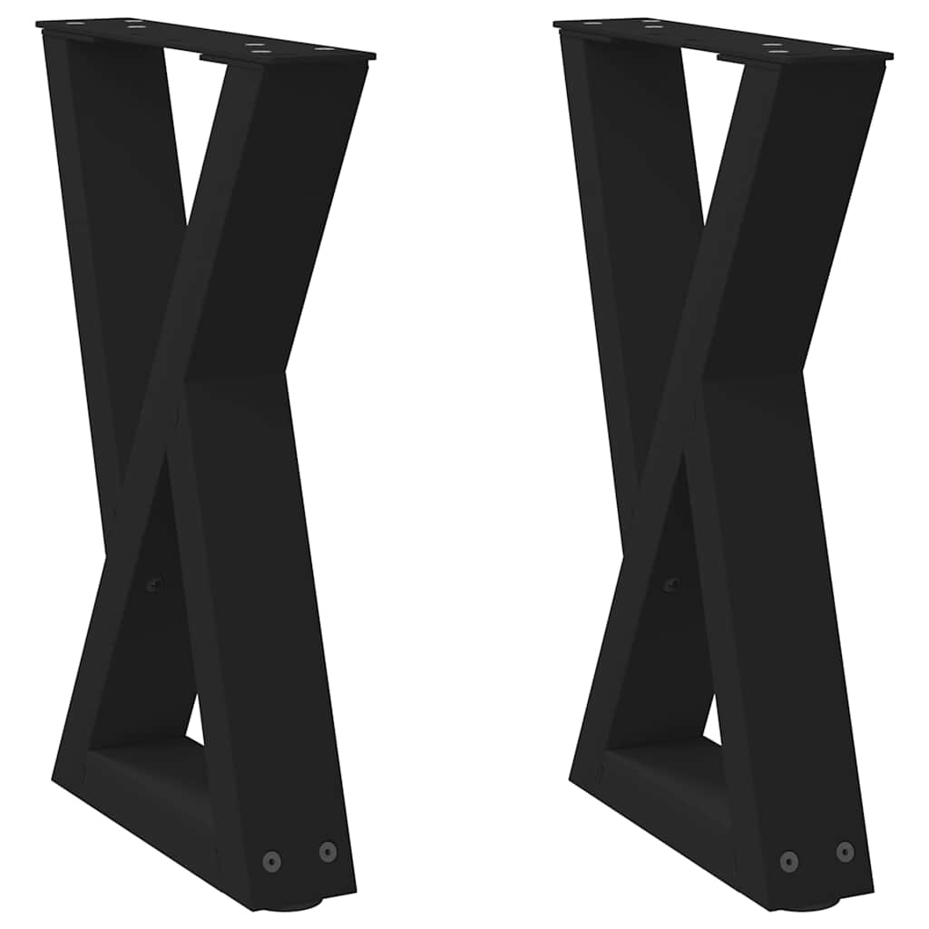 Noge za klub stolić 2 kom Crne 28 x (42-43,3) cm Čelične