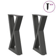 Noge za klub stolić 2 kom. antracit 28 x (42-43,3) cm čelik