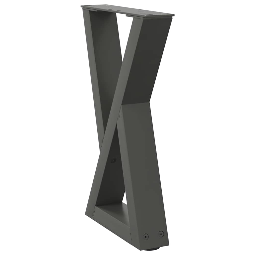 Noge za klub stolić 2 kom. antracit 28 x (42-43,3) cm čelik